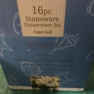 16 Piece Stoneware Pottery Sea Shells Seaside Cape Cod NEW